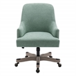 Scranton & Co Upholstered Office Chair in Mint Fabric with Rustic Wood Base