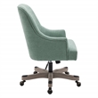 Scranton & Co Upholstered Office Chair in Mint Fabric with Rustic Wood Base