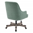 Scranton & Co Upholstered Office Chair in Mint Fabric with Rustic Wood Base