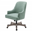 Scranton & Co Upholstered Office Chair in Mint Fabric with Rustic Wood Base