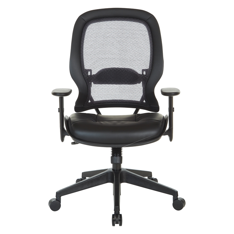 Scranton & Co Dark Air Grid Back Manager's Office Chair in Dillon Black Fabric