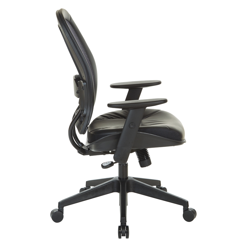 Scranton & Co Dark Air Grid Back Manager's Office Chair in Dillon Black Fabric