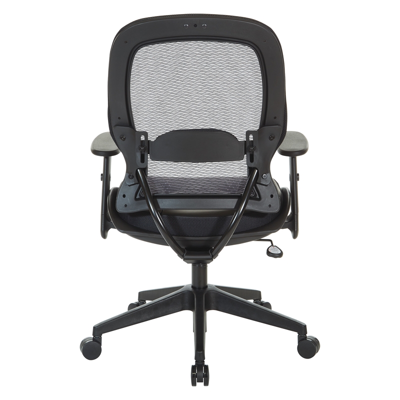 Scranton & Co Dark Air Grid Back Manager's Office Chair in Dillon Black Fabric