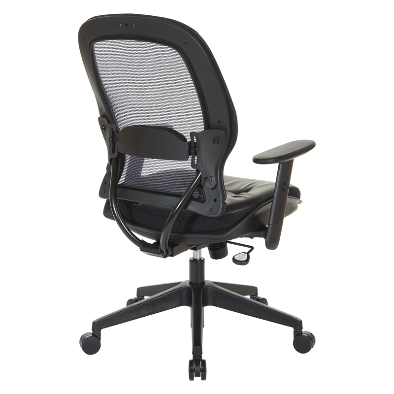 Scranton & Co Dark Air Grid Back Manager's Office Chair in Dillon Black Fabric
