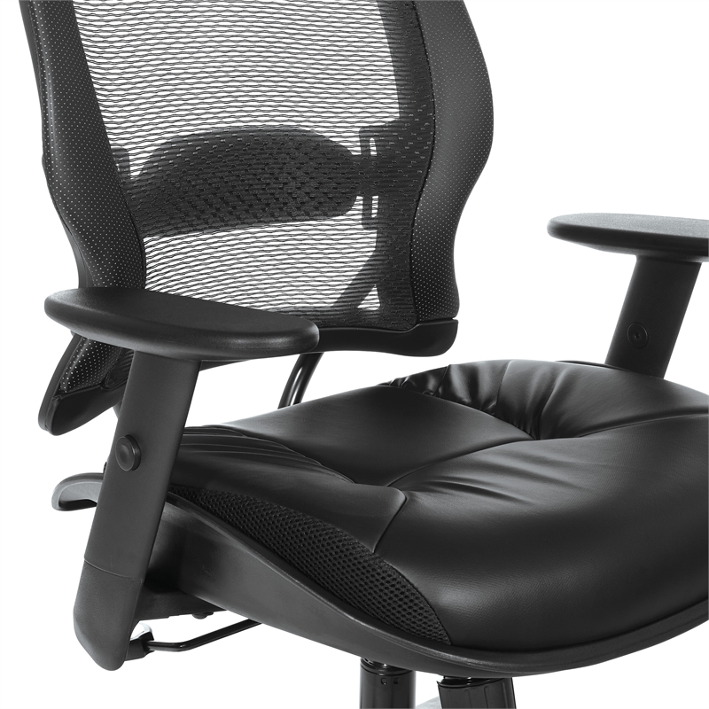 Scranton & Co Dark Air Grid Back Manager's Office Chair in Dillon Black Fabric