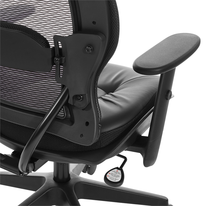Scranton & Co Dark Air Grid Back Manager's Office Chair in Dillon Black Fabric