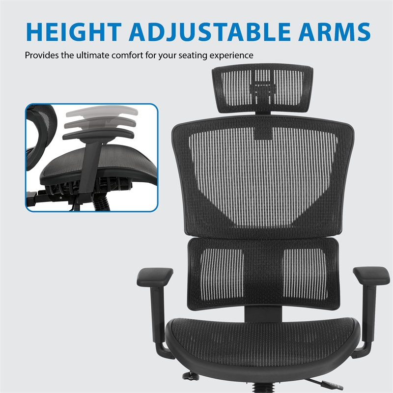 Scranton & Co Adjustable Office Chair with Vertical Matrix Back and Headrest