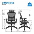 Scranton & Co Adjustable Office Chair with Vertical Matrix Back and Headrest