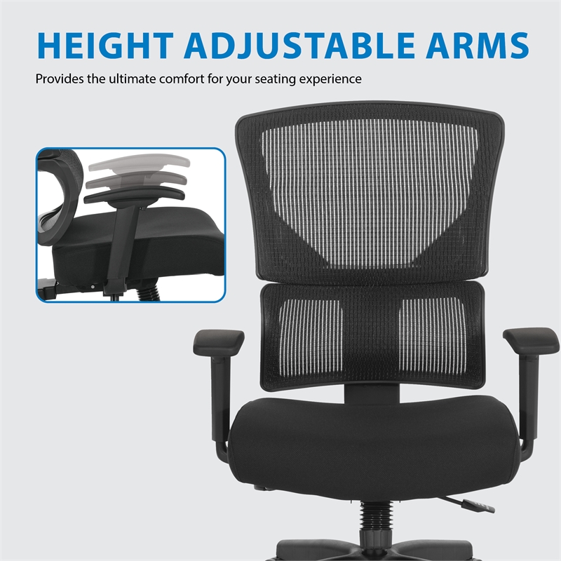 Scranton & Co Adjustable Office Chair with Vertical Matrix Back in Black Mesh