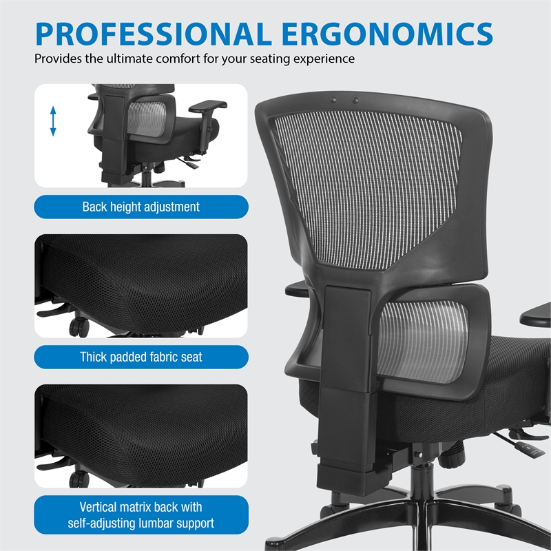 Scranton & Co Adjustable Office Chair with Vertical Matrix Back and Mesh Seat