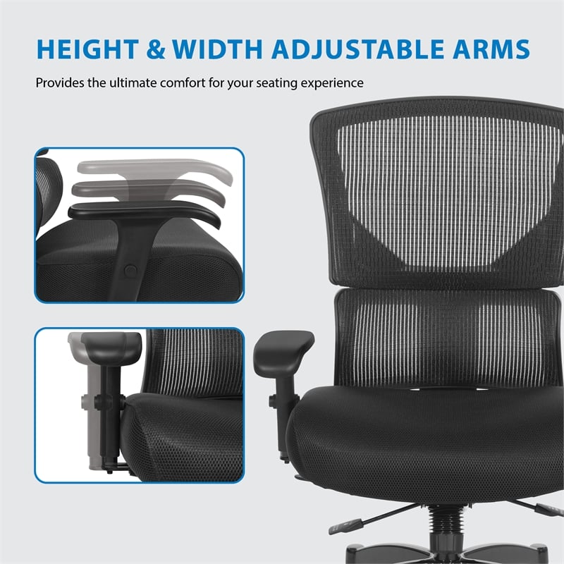 Scranton & Co Adjustable Office Chair with Vertical Matrix Back and Mesh Seat