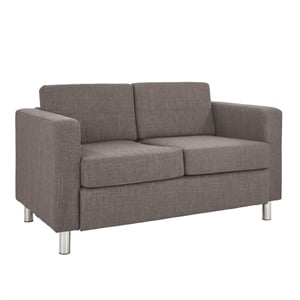 Scranton & Co Contemporary Loveseat in Cement Gray Easy-Care Fabric