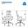 Scranton & Co High-Back Office Chair in Snow White with Chrome Base