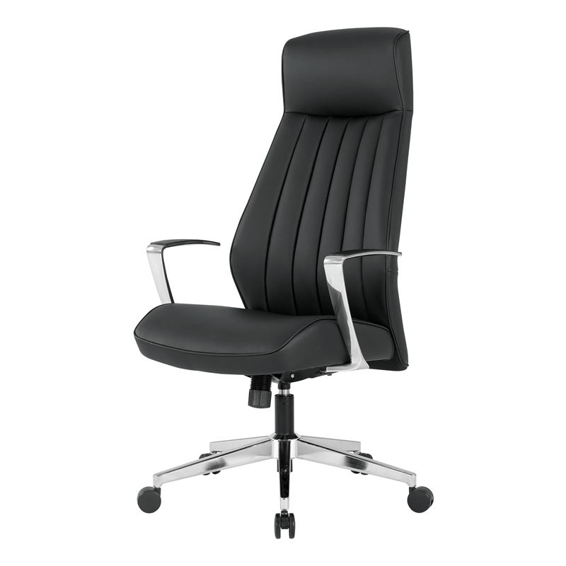 Scranton & Co Contemporary High Back Office Chair in Dillon Black Fabric