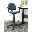 Scranton & Co Contoured Fabric Drafting Stool with Adjustable Arms in Blue