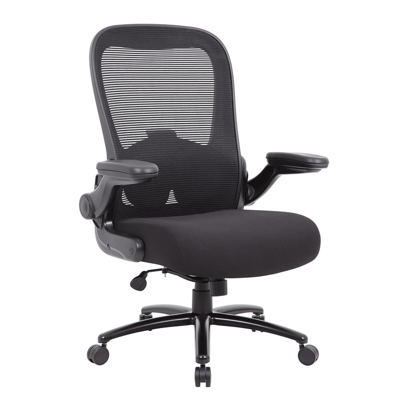 Scranton & Co Heavy Duty Flip Arm Mesh Task Chair 400 lb. Capacity in Black