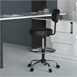 Scranton & Co Vinyl Mid-Back Medical/Drafting Stool with Chrome Footring - Black