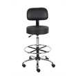 Scranton & Co Vinyl Mid-Back Medical/Drafting Stool with Chrome Footring - Black