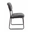 Scranton & Co LeatherPlus Guest Chair with Contoured Lumbar Support in Black