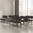 Scranton & Co LeatherPlus Guest Chair with Contoured Lumbar Support in Black