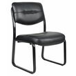 Scranton & Co LeatherPlus Guest Chair with Contoured Lumbar Support in Black