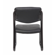 Scranton & Co LeatherPlus Guest Chair with Contoured Lumbar Support in Black
