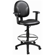 Scranton & Co Adjustable Arm Faux Leather Drafting Stool with 27