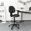 Scranton & Co Adjustable Arm Faux Leather Drafting Stool with 27