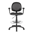 Scranton & Co Adjustable Arm Faux Leather Drafting Stool with 27