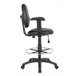 Scranton & Co Adjustable Arm Faux Leather Drafting Stool with 27