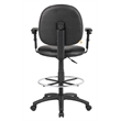 Scranton & Co Adjustable Arm Faux Leather Drafting Stool with 27