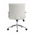 Scranton & Co Ribbed Back Vinyl Desk Chair with Chrome Arms in White