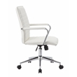 Scranton & Co Ribbed Back Vinyl Desk Chair with Chrome Arms in White