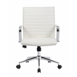 Scranton & Co Ribbed Back Vinyl Desk Chair with Chrome Arms in White