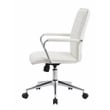 Scranton & Co Ribbed Back Vinyl Desk Chair with Chrome Arms in White