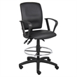 Scranton & Co LeatherPlus Drafting Stool with Loop Arms and Footring in Black