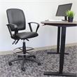 Scranton & Co LeatherPlus Drafting Stool with Loop Arms and Footring in Black