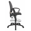 Scranton & Co LeatherPlus Drafting Stool with Loop Arms and Footring in Black