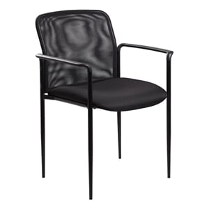 Scranton & Co Stackable Guest Chair with Tapered Legs and Arms in Black