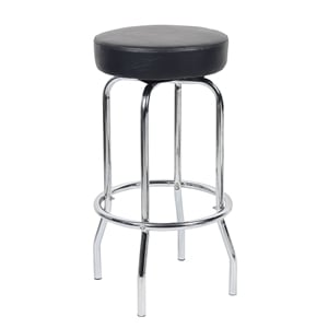 Scranton & Co 29&quot Chrome Bar Stool with Caressoft Upholstery in Black