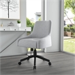 Scranton & Co Poly-Linen Guest Chair with Casters and Curved Back in Grey