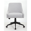 Scranton & Co Poly-Linen Guest Chair with Casters and Curved Back in Grey