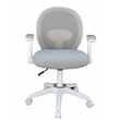 Scranton & Co Mesh Mid Back Task Chair with Flip-Up Arms in Grey/White