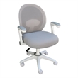 Scranton & Co Mesh Mid Back Task Chair with Flip-Up Arms in Grey/White