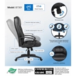 Scranton & Co LeatherPlus High Back Executive Chair with Tilt Lock in Black