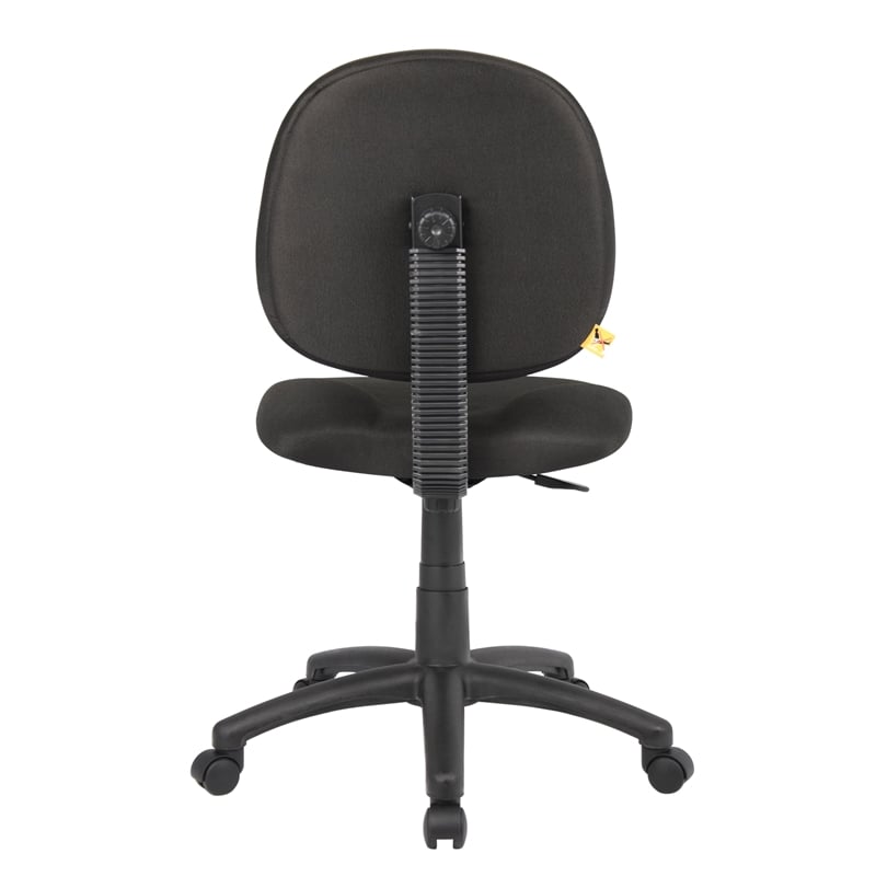 Scranton & Co Fabric Wide Seat Swivel Chair with Contoured Back in Black