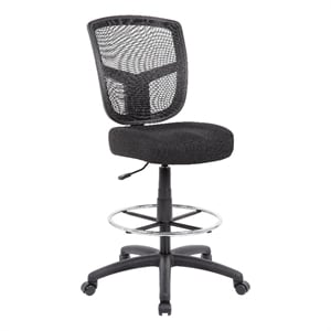 Scranton & Co 30&quot Mesh Drafting Stool with Chrome Footring in Black