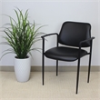 Scranton & Co Square Back Caressoft Stackable Guest Chair with Arms in Black