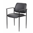 Scranton & Co Square Back Caressoft Stackable Guest Chair with Arms in Black