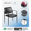 Scranton & Co Square Back Caressoft Stackable Guest Chair with Arms in Black